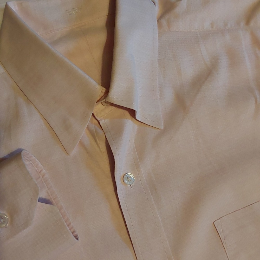 J Hilburn Men's‎ Long Sleeve Button Down Designer Pink Dress Shirt 16.5